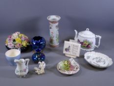 FAMILLE ROUGE CHINESE FLARED RIM CYLINDER VASE with floral and other decorative cabinet ware