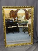 GILT FRAMED BEVEL EDGED WALL MIRROR, 112 x 86cms