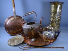 VINTAGE EPNS, brass and copperware, a quantity