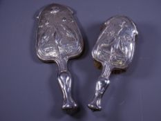 SILVER BRUSH & HAND MIRROR in a fine 'Arts and Crafts' style design by William Neale, Chester 1906