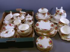 ROYAL ALBERT OLD COUNTRY ROSES TEA & OTHER TABLEWARE, 60 plus pieces including teapot, gravy boat