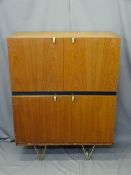 STAG MID-CENTURY S RANGE CUPBOARD by John and Sylvia Reid, two-part with twin cupboard doors and