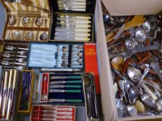 CASED & LOOSE EPNS & OTHER CUTLERY, a good mixed quantity