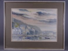 J K ROBERTS? watercolour - Porthmadog Harbour, indistinctly signed, in the manner of Meryl Watts, 33