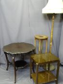 VINTAGE FURNITURE PARCEL, four pieces to include an Edwardian two-tier side table with shaped top,