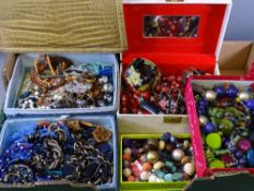 COSTUME & OTHER BEADWORK NECKLACES, bracelets and other jewellery with a vintage snake skin effect