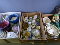 MIXED POTTERY & CHINAWARE to include two oriental blue and white bottle vases and pottery planters