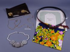 CHRISTIAN DIOR SCARF in original packaging, along with Christian Dior and other costume jewellery