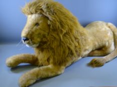 LARGE STUFFED TOY RECUMBENT LION, approximately 100cms length