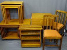 TEAK TYPE FURNITURE a parcel of including nests of tables, breakfast table ETC