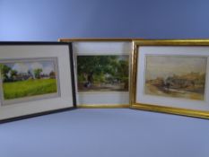 WATERCOLOUR - 'Ladies in conversation under a tree', 19 x 28cms, 'Coastal Town' watercolour, 20 x