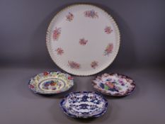 LARGE CIRCULAR COPELAND WHITE GROUND POTTERY CHARGER with floral spray decoration, 45cms diameter