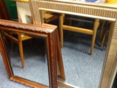 TWO MODERN FRAMED MIRRORS with bevelled edging