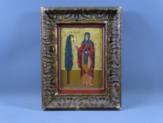 FRAMED HAND PAINTED RELIGIOUS ICON, 17 x 12cms