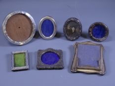 SEVEN SMALL SILVER ANTIQUE PHOTO FRAMES, a collection
