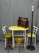 SMALL FURNITURE PARCEL to include a light wood and metal kitchen table and two chairs, Italian
