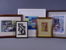 PARCEL OF PRINTS - C F TUNNICLIFFE magpies, 15 x 10cms, ANEURIN JONES farmer studying a horse, 12