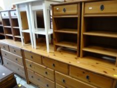 MODERN IKEA PINE BEDROOM FURNITURE including chests and bedside cabinets (8)