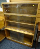 MINTY (OXFORD) SECTIONAL BOOKCASE adjustable shelves, sliding glass doors, 89cms wide x 29cms x