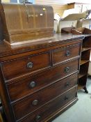 ASSORTED OCCASIONAL FURNITURE including Victorian five-drawer chest, Singer sewing machine, pair