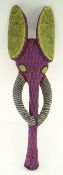 CAMEROON BEADED ELEPHANT MASK, 94cms long