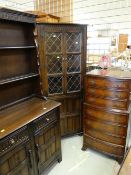 ASSORTED OCCASIONAL FURNITURE including Priory oak dresser, corner cabinet and reproduction walnut