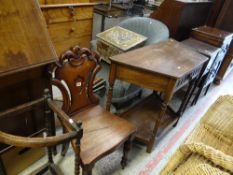 ASSORTED OCCASIONAL FURNITURE including Victorian walnut hall chair, stick stand, oak table, two