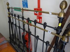 VICTORIAN CAST IRON & BRASS DOUBLE BED