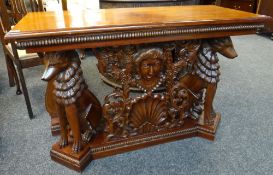 MODERN RENAISSANCE-STYLE CARVED CONSOLE TABLE, 112cms wide