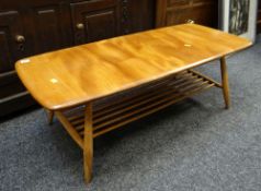 ERCOL PALE ELM COFFEE TABLE, 105 x 46cms