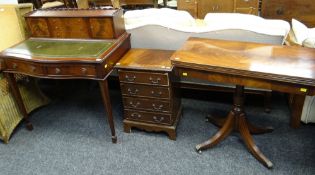 REPRODUCTION GEORGIAN-STYLE MAHOGANY BONHER DU JOUR, 92cms wide, and similar reproduction Georgian-