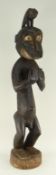 BAULE GBEKRE MBRA FIGURE with chameleon head crest, 73cms high