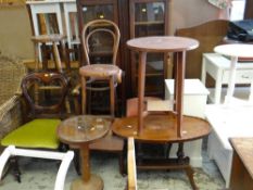 ASSORTED OCCASIONAL FURNITURE including chairs, stools, side tables and 1920s bookcase (11)