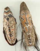 TWO IATMUL MEI MASKS, largest 53cms high Condition Report: restorations, losses.