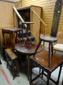 ASSORTED OCCASIONAL FURNITURE including nest of three tables, Edwardian circular table, Sutherland