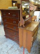 ASSORTED OCCASIONAL FURNITURE including Indian hardwood five-drawer chest, oak dressing chest,