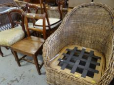 ASSORTED OCCASIONAL CHAIRS including pair of 19th century country Georgian walnut chairs, pair of