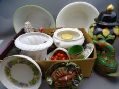 MAJOLICA STYLE LOBSTER PLATE and a quantity of mixed porcelain ETC