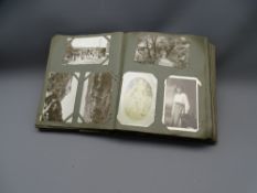 VINTAGE POSTCARD ALBUM & CONTENTS, 350 plus postcards, street scenes including trams and early