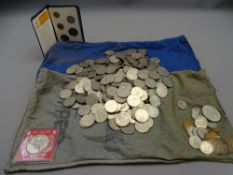 GOOD QUANTITY OF SILVER/NICKEL COINAGE, some pre-1950 but mainly later