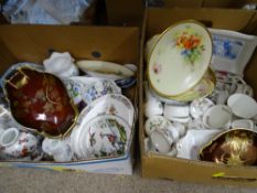 MIXED DECORATIVE POTTERY & PORCELAIN, a quantity, makers include Carlton ware, Rouge Royale,