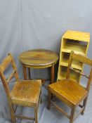 ANTIQUE & LATER FURNITURE PARCEL, four items to include two early oak farmhouse chairs, a mahogany