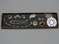 PARCEL OF SILVER, SILVER FILIGREE & WHITE METAL JEWELLERY ITEMS