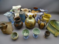 STAFFORDSHIRE & OTHER JUGS, as assortment including a hexagonal with serpent handle ETC