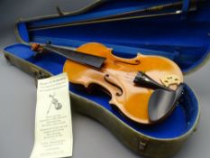 VINTAGE VIOLIN & BOW in a hard carry case