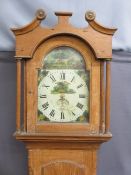 JOHN PARRY OF PENCARREG PINE LONGCASE CLOCK, arched top painted dial before a thirty hour single