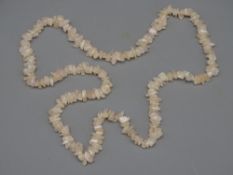 VINTAGE ROSE QUARTZ NECKLACE, circa 1930, approx 83cms long