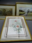 SAMUEL PRIDE watercolour - North Wales rural scene with cottages and figure with sheep on a track,