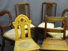 ANTIQUE SIDE CHAIRS, a quantity to include a pair of mahogany balloon backs with drop-in seats, a