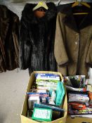 THREE VINTAGE COATS including two faux fur lady's examples, approximate size 14 and a suede coat